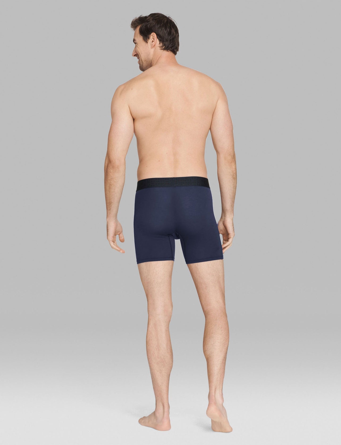 Apollo Mid-Length Boxer Brief 6" (3-Pack)::Black/Navy Blazer
