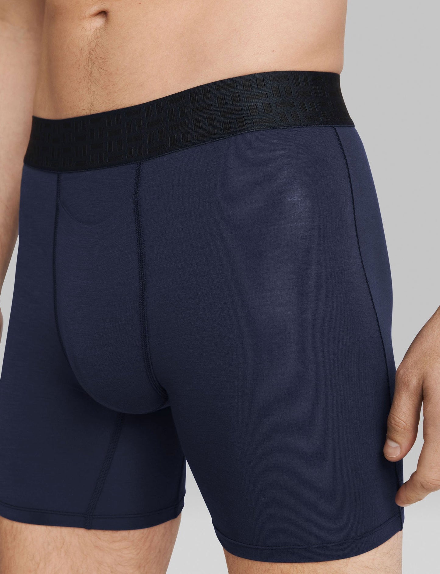 Apollo Mid-Length Boxer Brief 6" (3-Pack)::Black/Navy Blazer