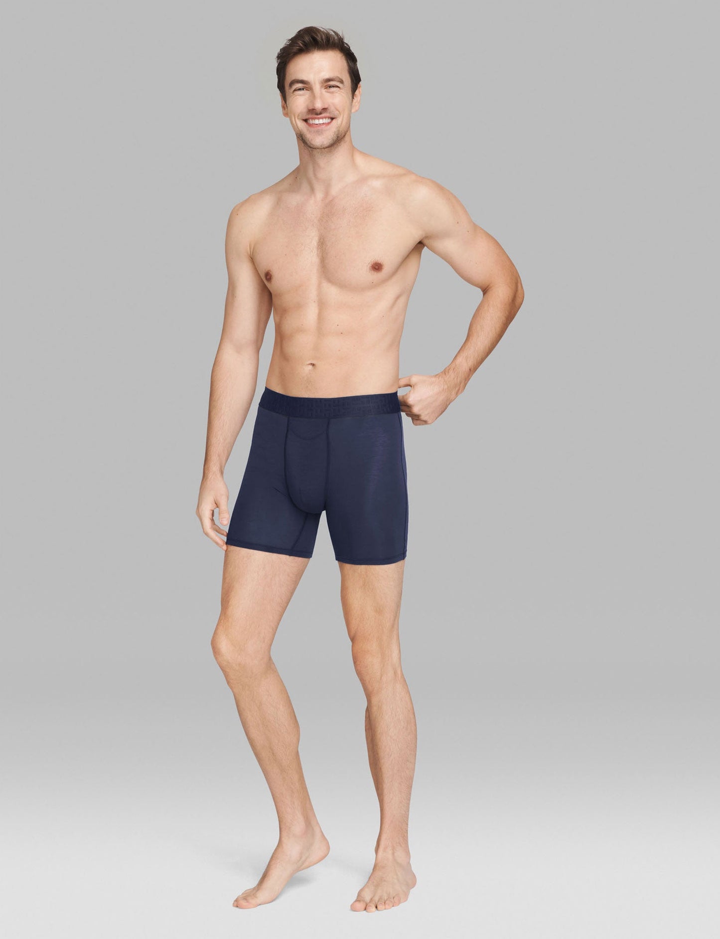Apollo Mid-Length Boxer Brief 6"::Navy Blazer