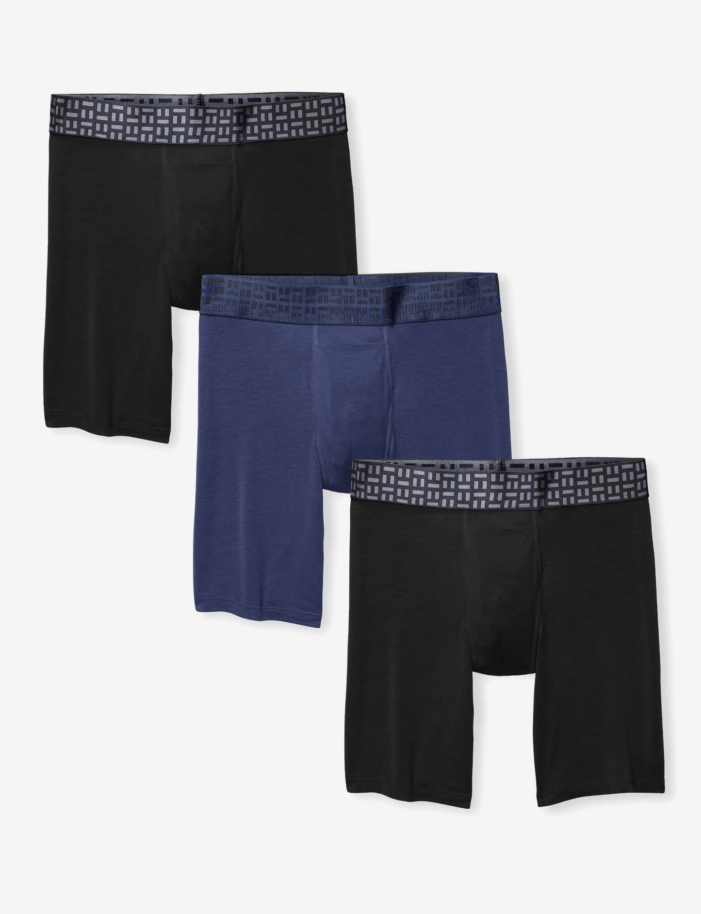 Apollo Boxer Brief 8" (3-Pack)::Black/Navy Blazer