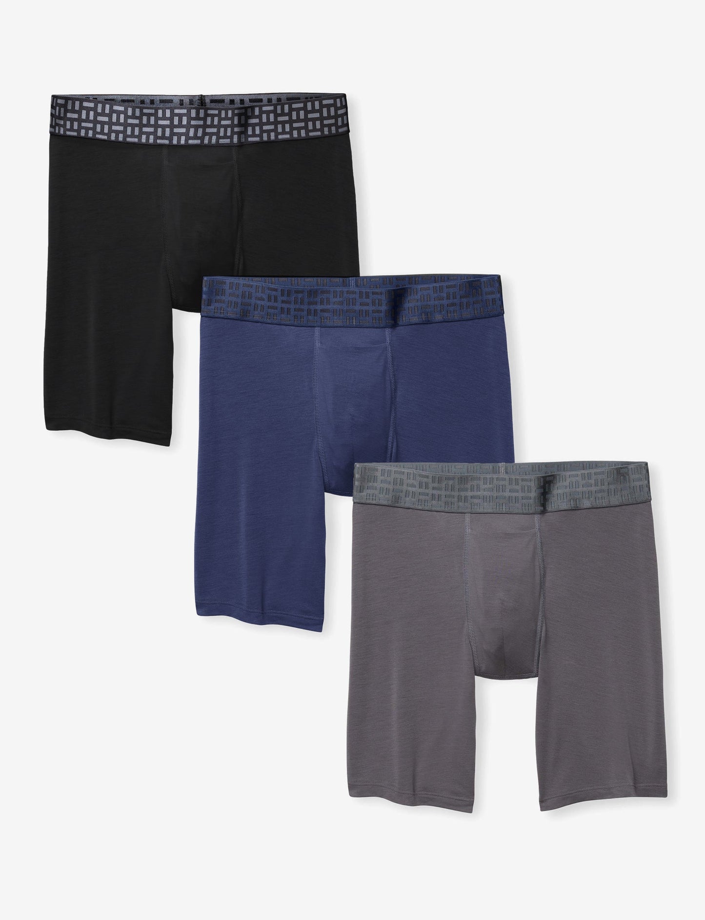 Apollo Boxer Brief 8" (3-Pack)::Black/Navy Blazer/Shade