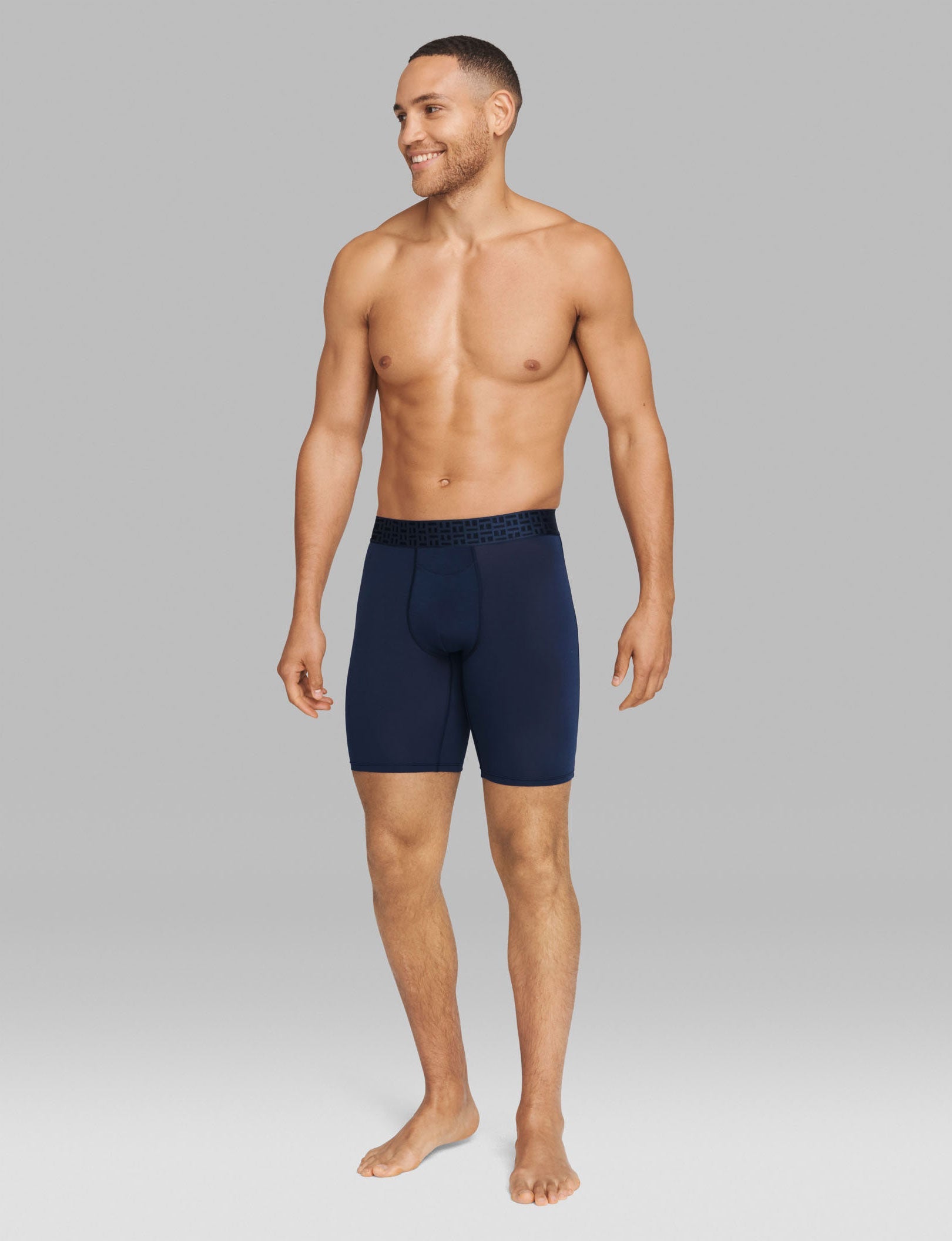 Apollo Boxer Brief 8" (3-Pack)::Black/Navy Blazer