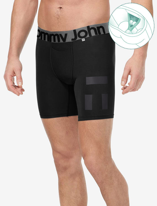 360 Sport Hammock Pouch™ Mid-Length Boxer Brief 6"::Black