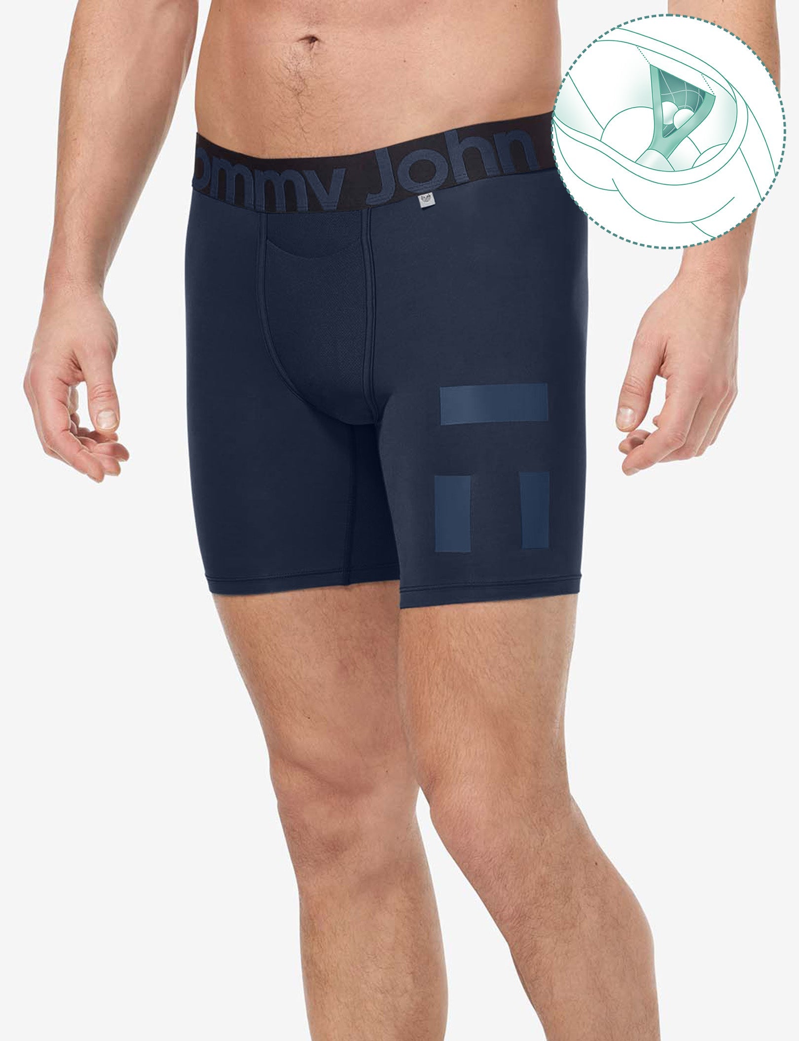 360 Sport Hammock Pouch™ Mid-Length Boxer Brief (3-Pack)::Dress Blues/Turbulence/Black