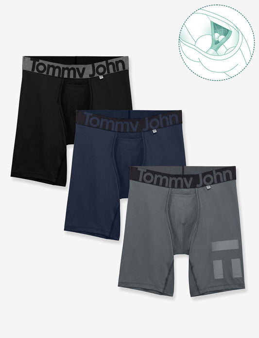 360 Sport Hammock Pouch 8" Boxer Brief (3-Pack)::Dress Blues/Turbulence/Black